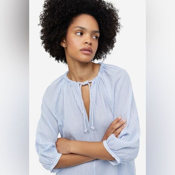 H&M Linen Blend Striped Dress - Picture 9 of 9